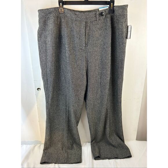 Sag harbor Herringbone black white woman's pants 20 w pants gray organic inspira - Picture 2 of 9